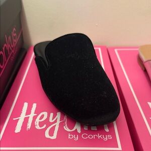 Corkys Black Suede Slip-On Mule